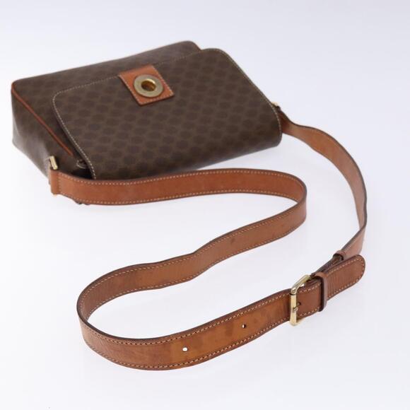 CELINE Macadam Canvas Shoulder Bag Pvc Leather Brown Gold - Picture 7 of 12